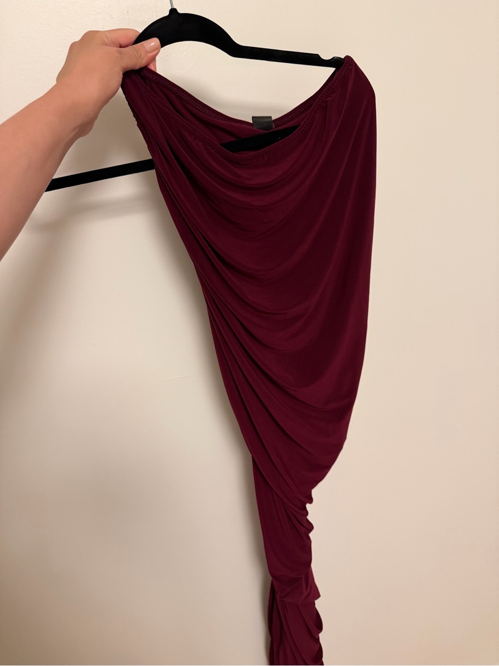 Norma Kamali Burgundy One-Shoulder Dress